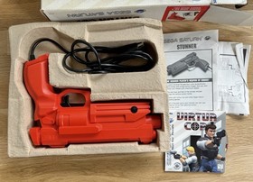 SEGA Saturn Console - Black MK-80000 2 Controllers & 8 Games Lot VIRTUA COP