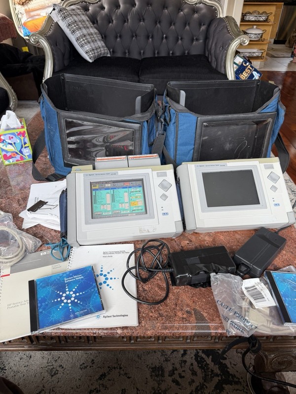 Two HP Agilent N1610B Service Advisor Tablet W/ Power Supply, CD, Manual, Bags