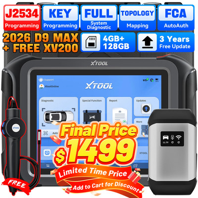XTOOL D9 MAX Car Diagnostic Scanner J2534 ECU Programming Tool Key Programmer