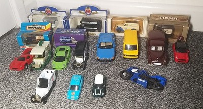 18 Metal Toy Car Bundle Including Plastic Car, Bike. Scalextric, Matchbox, Mini