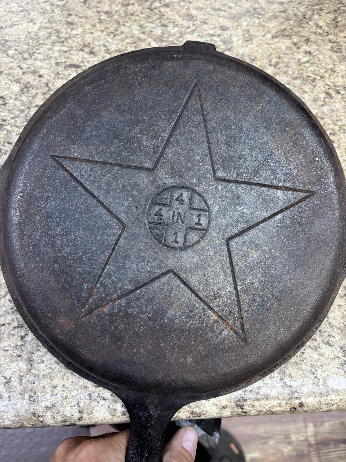Vintage Lodge Cast Iron 4 In 1 Skillet Dutch Oven Lid