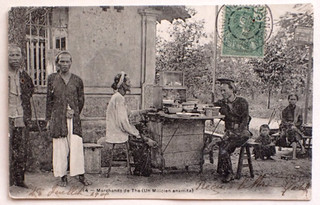 CPA INDOCHINE MARCHAND DE THE