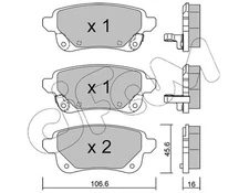 CIFAM 822-1112-1 brake pad set, disc brake for Renault