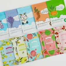 Natural Organic Beauty Korean Facial Masks 8 Piece Assortment Set