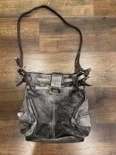 JIMMY CHOO |  RAMONA TOTE BAG | LEATHER | METALLIC SILVER/BLACK
