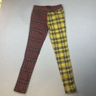 Gothic Men's Split Leg Bondage Yellow And Red Tartan Clash Punk Pants 26/3 — photo 1