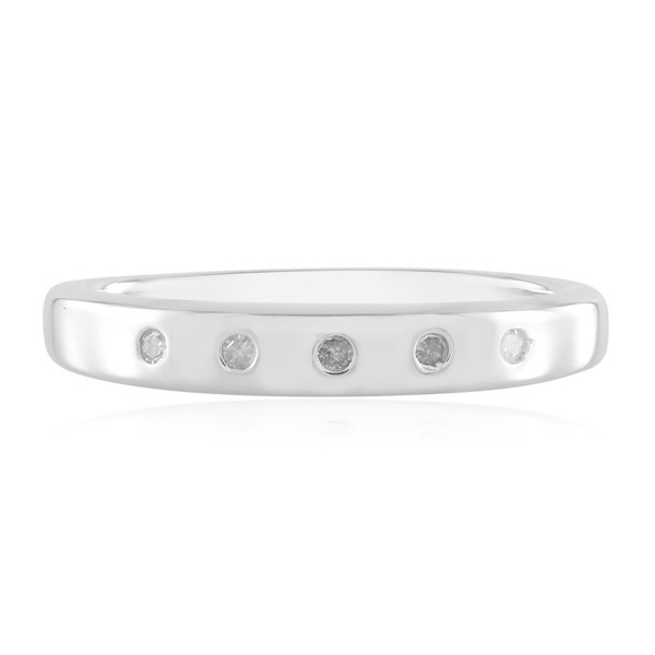 Cavill Damen Ring 0,036Ct Diamant 925 Sterling Silber Rundschliff- Echtschmuck-image