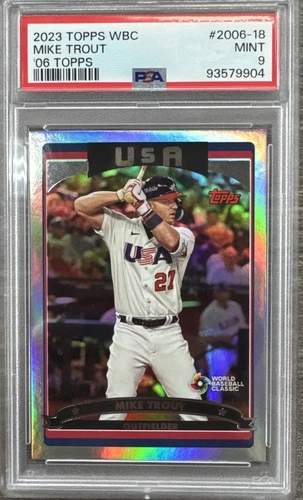 2023 TOPPS WBC 2006 TOPPS #2006-18 MIKE TROUT PSA 9