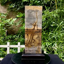 17.72LB Natural Chinese Dendritic Limestone Picture Stone Guohua column