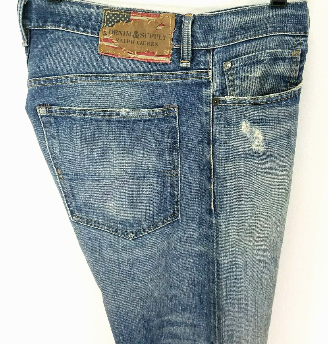 DENIM & SUPPLY Ralph Lauren Jeans Straight Leg Flag Logo DENIM & SUPPLY Ralph Lauren Jeans Straight Leg Flag Logo