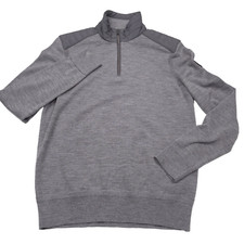 Polo Ralph Lauren Wool Sweater Mens Medium Gray Quarter Zip NWT