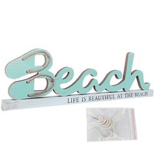 Beach Signs Wall Hanging Decor - Hand-made Rustic Wood Decor, Life Is Beautif...