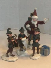 LOD Enterprises Plastic Figure Set LOD009 Santa And His Elves Hand  Painted