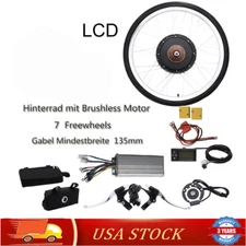 26" Electric Bicycle Conversion Kit Rear Wheel LCD E-Bike Hub Motor 48V 1000W