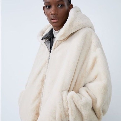 zara faux fur reversible coat