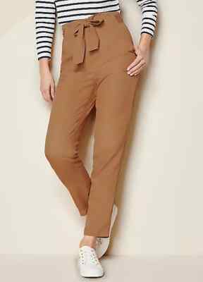 Kaleidoscope Dark Camel Tapered Trousers Size 18 RRP £35