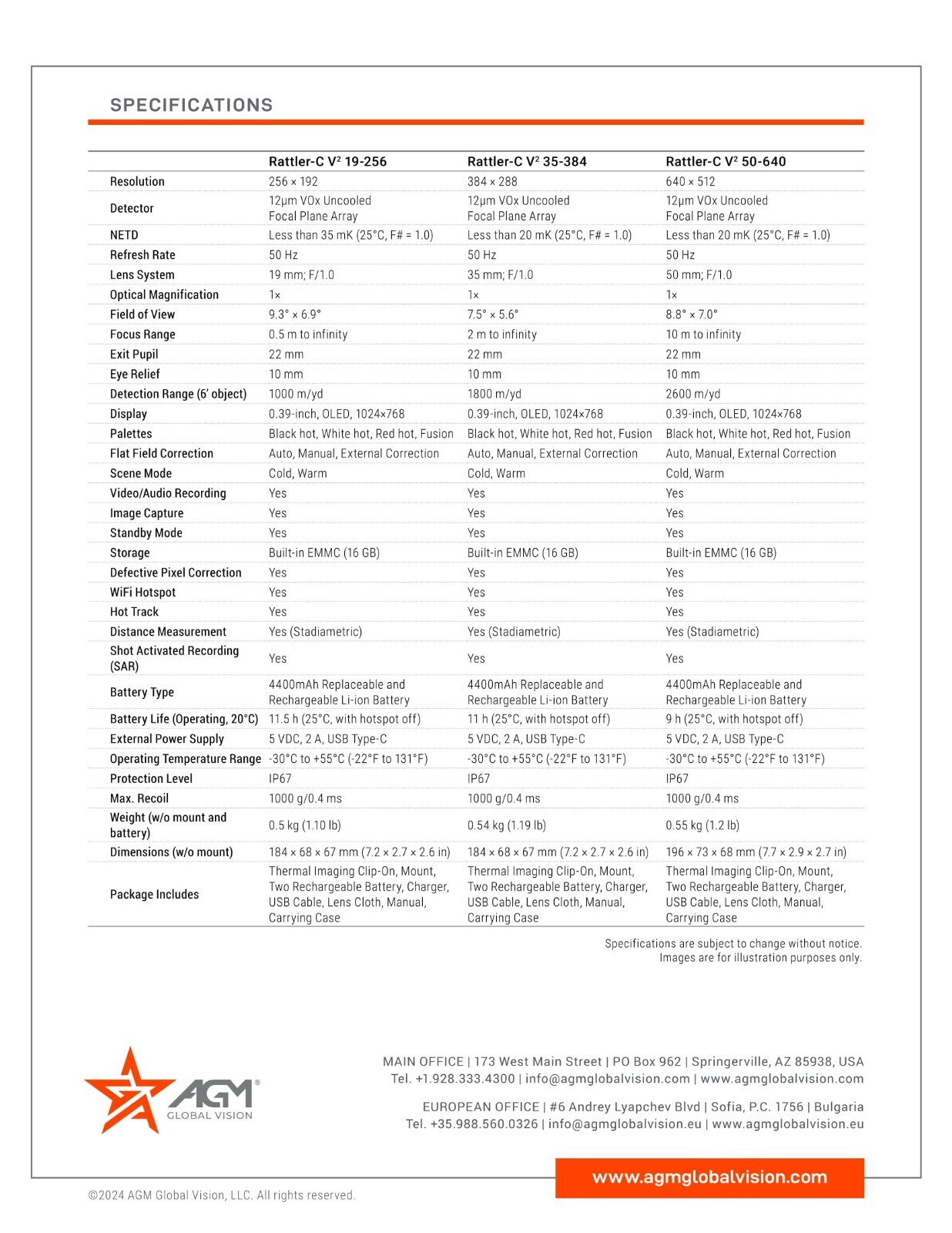 AGM Rattler-C V2 50-640 Thermal Weapon Sight (Free 10-Hr Battery Pack!)