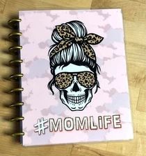 Skull Mom Messy Bun Glasses Wild Cover Set 4 use with the Classic Happy Planner