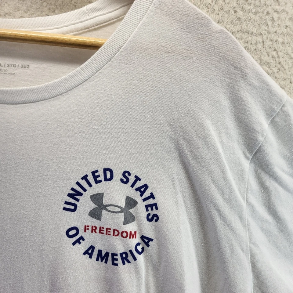 Camisa Under Armour Mujer 3XL Blanca UA Freedom EE. UU. Logo Manga Corta Pullover Foto 3 de 4