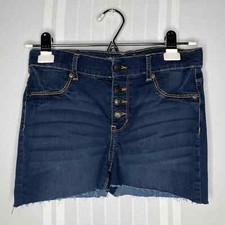 Jordache Premium Medenz Button Fly Raw Hem Shorts Girl's Size 14 Blue Summer