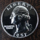 1957 Washington Quarter PR Proof 90% Silver Coin US Mint 25C