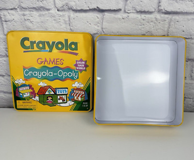 Crayola Games Crayola Opoly Storage Tin Metal Box ONLY Replacement Part Vintage