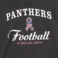 Nike NFL Carolina Panthers Football Crucial Catch T-Shirt S Gray American Sports
