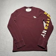 Abercrombie  Fitch T Shirt Mens Small Muscle Embroidered Long Sleeve Logo