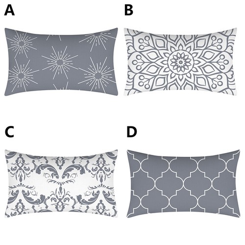 Washable Silver Gray Cushion Cover Oriental Porcelain Design Pillowcase 30x50cm - Picture 8 of 33