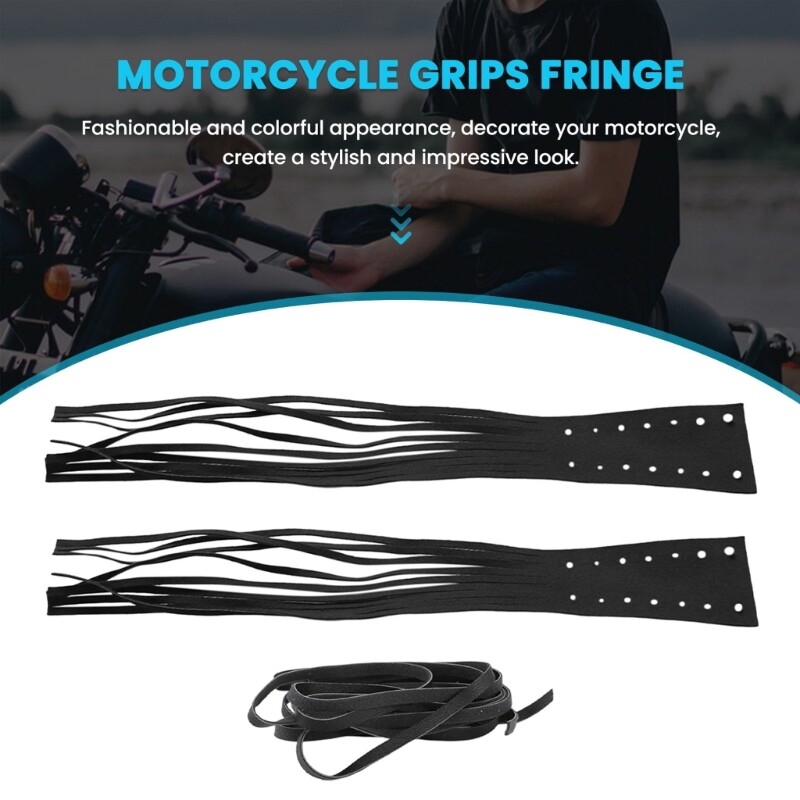 Motorcycle Brake Lever Covers PU Clutch Fringe Long Tassels for