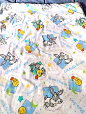 Vintage Baby Looney Tunes Comforter Sheet Receiving Blanket Diaper Stacker Set