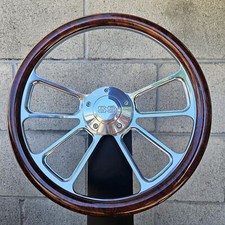 14 Billet 4 Spoke Steering Wheel W Hydro Dipped Burlwood Wrap And Ss Horn 14 Billet 4 Spoke Steering Wheel W Hydro Dipped Burlwood Wrap And Ss Horn