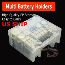 Plastic Battery Box Storage Case Holder Organizer for AA AAA C D 9V Batteries