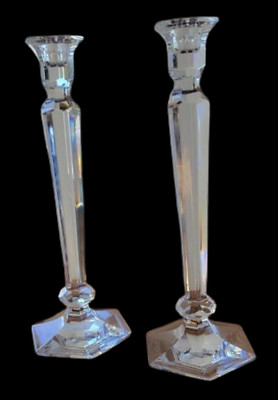 Miller Rogaska Summit Crystal Candlesticks Set of 2, 12'' NEW IN THE BOX 
