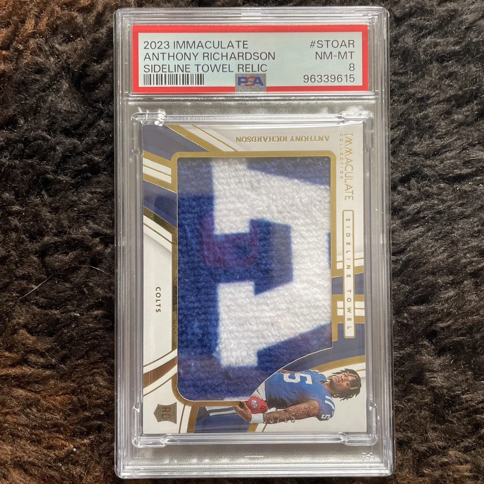 Anthony Richardson Panini Immaculate Collection Sideline Towel Relics #STOAR Base