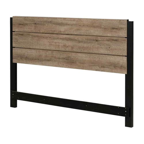 Munich Weathered Oak and Matte Black Full Headboard