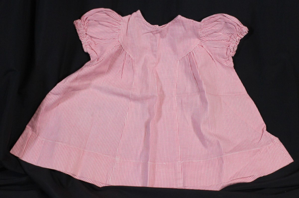 pink gingham swing dress Pink Gingham & White Scarf Swing Dress - Medium