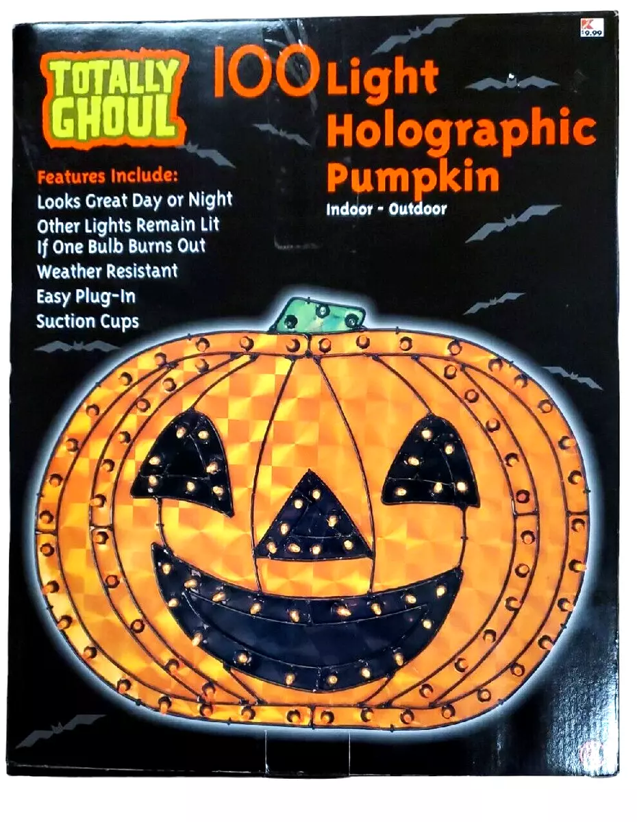 100 Light Holographic Pumpkin Jack-O-Lantern Halloween Vintage ...