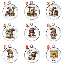 Coffee Gnomes Glass Cabochon Charms