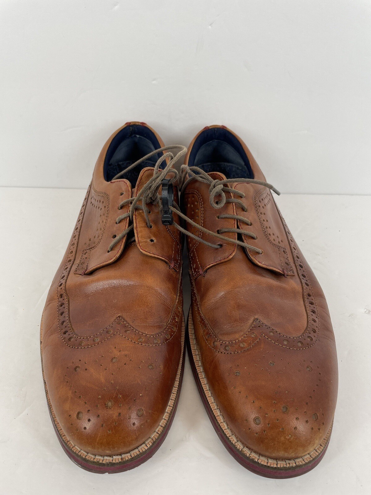 SAOLA Ted Baker London Mition Wingtip Derby pelle marrone chiaro da uomo taglia 11 5