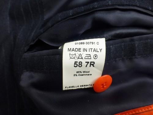 New Isaia Blazer 58R/48R Cashmere Blue Stripes Jacket Sport Coat Navy Napoli - Picture 5 of 8