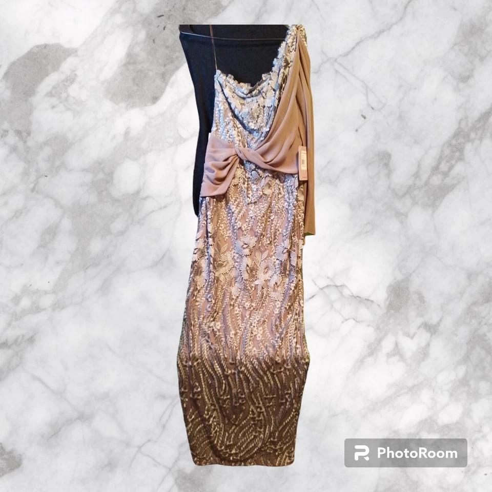 JS Collection Sz 2 New With Tags Evening Gown Full Length Gray Or Halloween - Image 2 of 4