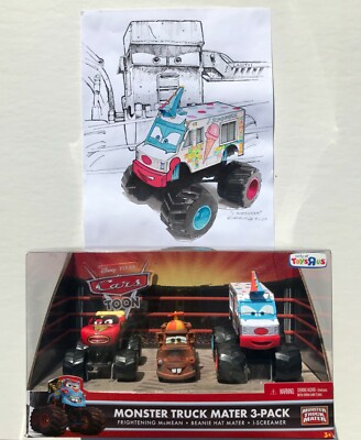 カーズ　Toon Monster Truck Mater 3-Pack Mattel DPCars MIB MONSTER TRUCK MATER 3 PACK Never@Retail w