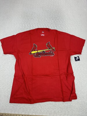 Majestic St. Louis Cardinals Men's T Shirt Size 2XL Red Logo MLB Baseball Cotton