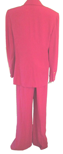 VINTAGE SONIA RYKIEL PARIS PINK 3 PIECE PANT SUIT & RHINESTONE FRANCE SIZE 4 - Picture 4 of 10