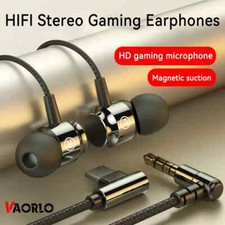 Metal Magnetic Wired Earphones 3.5mm L Jack HIFI Stereo Headphone Noise Reduce