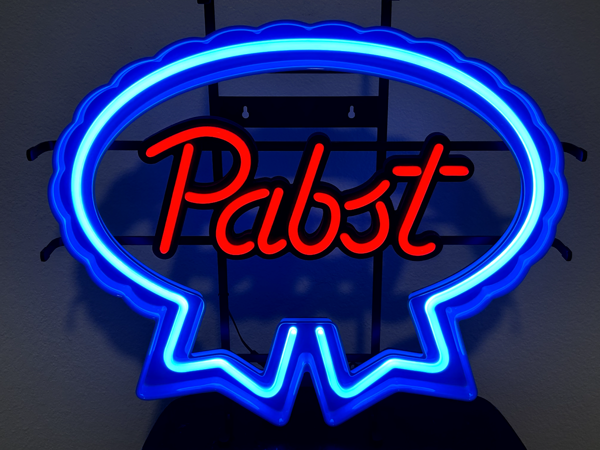 PABST BLUE RIBBON BEER LED BAR SIGN MAN CAVE GARAGE DECOR PBR