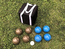Unique Bocce Sets - 107mm with Brown and Blue Balls
