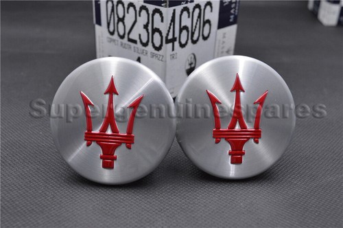 4X Genuine Maserati Granturismo Quattroporte Silver With Red Center Cap#82364606 - Picture 5 of 7