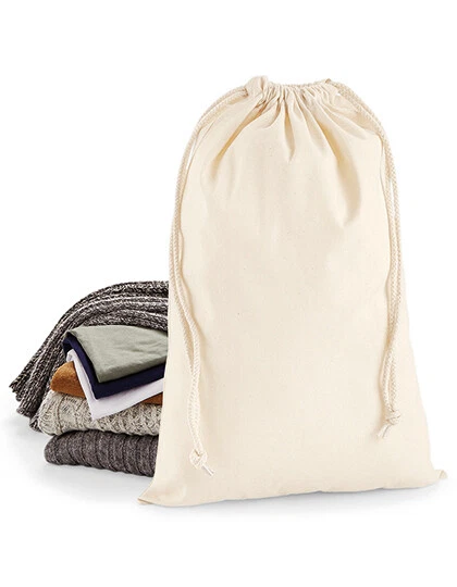Westford Mill BAUMWOLLBEUTEL Cotton Stuff Bag SÄCKCHEN TASCHEN Kordelzug NEU